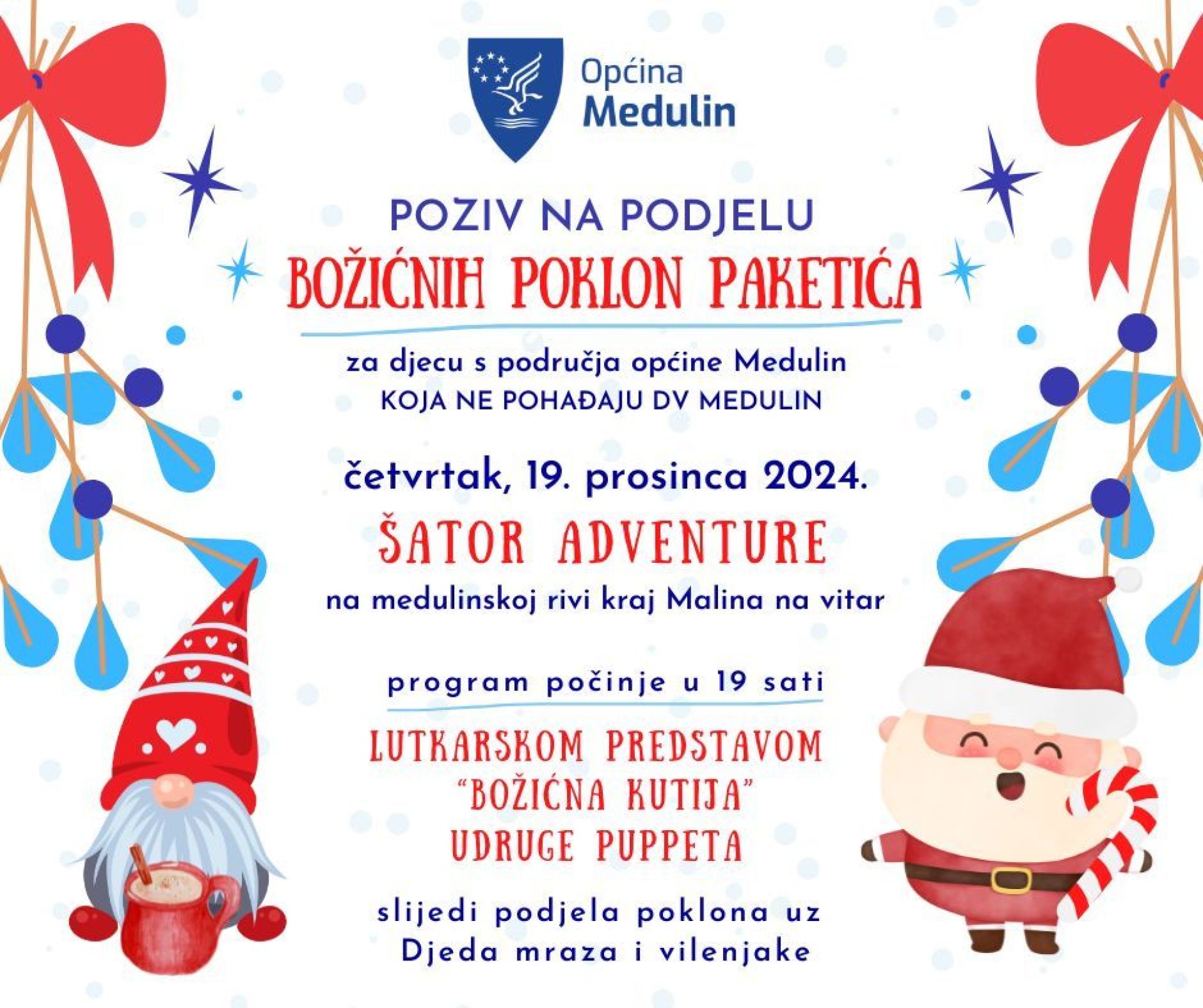 Poziv na podjelu božićnih poklon paketića